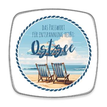 Ostsee Das Passwort Für Entspannung Urlaub - Viereckiger Kühlschrankmagnet - Weiß - Vorne