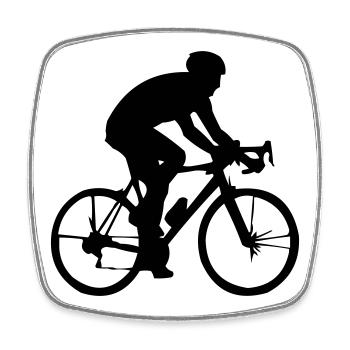 Cyclisme - Magnet carré - blanc - Devant