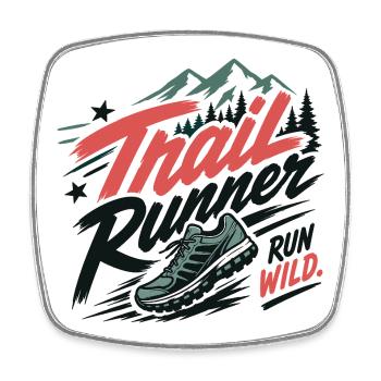 Trailrunner. Run Wild - Viereckiger Kühlschrankmagnet - Weiß - Vorne