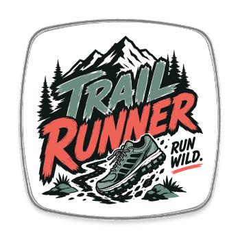 Trailrunner. Run Wild - Viereckiger Kühlschrankmagnet - Weiß - Vorne