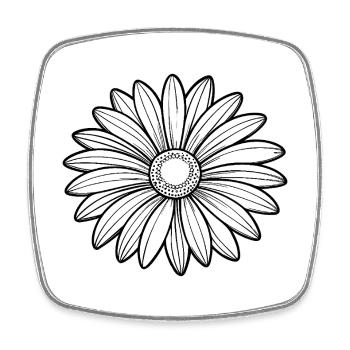 Daisy Flower - Square fridge magnet - white - Front