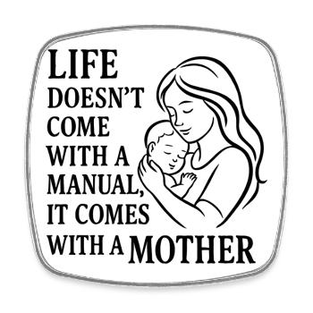 Life comes with a mother – Mutterliebe Design - Square fridge magnet - white - Front