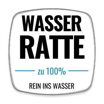 Wasserratte zu 100% Rein ins Wasser - Viereckiger Kühlschrankmagnet - Weiß - Vorne