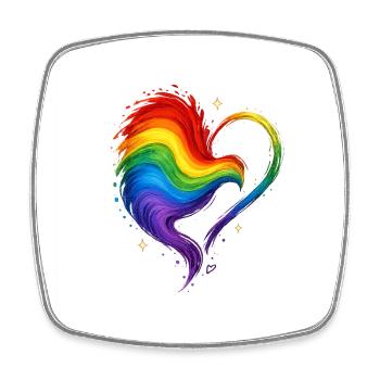 Regenbogen_Design_Heart - Magnet carré - blanc - Devant