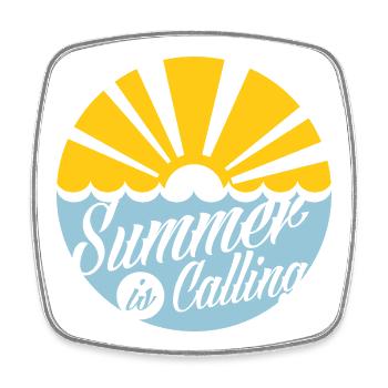 summer-is-calling-white-design - Viereckiger Kühlschrankmagnet - Weiß - Vorne