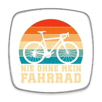 Nie Ohne Mein Fahrrad  - Viereckiger Kühlschrankmagnet - Weiß - Vorne