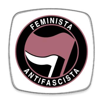 Feminista Antifascista Feminismus Statement - Viereckiger Kühlschrankmagnet - Weiß - Vorne