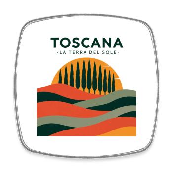 Toscana Sonnenhügel Landschaft - Viereckiger Kühlschrankmagnet - Weiß - Vorne
