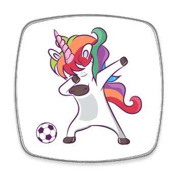 Unicorn Dab Rainbow - Square fridge magnet - white - Front