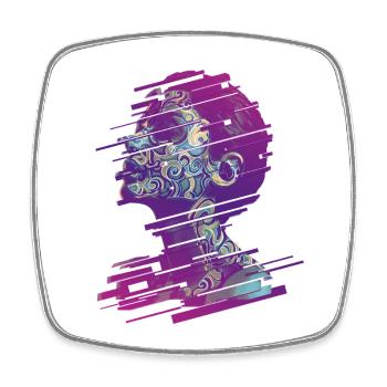 Spiral Portrait - Square fridge magnet - white - Front