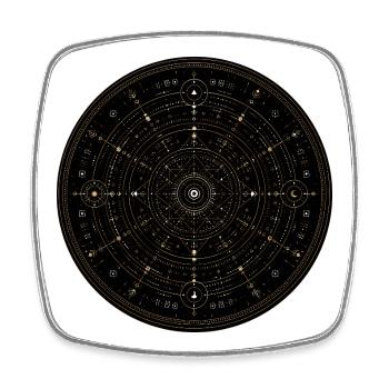 Minimalistik Minimalism Theme Motiv Microprints - Square fridge magnet - white - Front