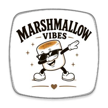 Marshmallow Stimmung mit Dab Humor - Viereckiger Kühlschrankmagnet - Weiß - Vorne