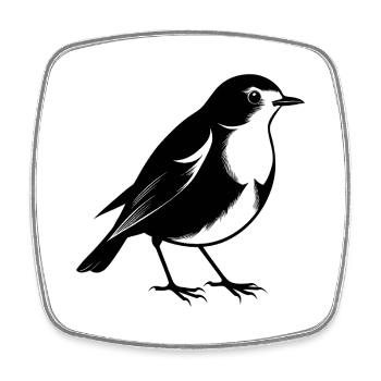 Englischer Rotkehlvogel - Viereckiger Kühlschrankmagnet - Weiß - Vorne