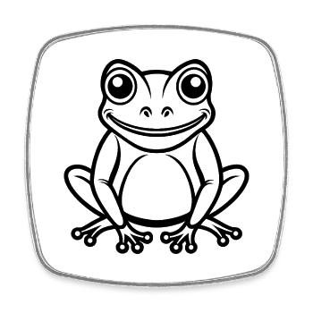 Frosch - Viereckiger Kühlschrankmagnet - Weiß - Vorne