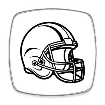 Football Helmet Outline - Square fridge magnet - white - Front