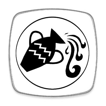 Aquarius Star Sign (Black) - Square fridge magnet - white - Front