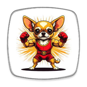 Pouvoir de super-héros chihuahua - Magnet carré - blanc - Devant