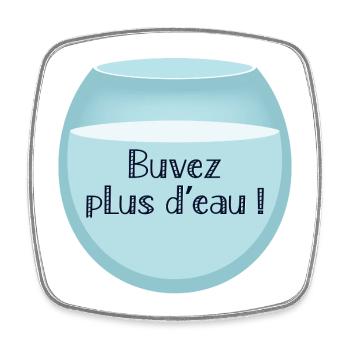 Buvez plus d’eau - Magnet carré - blanc - Devant