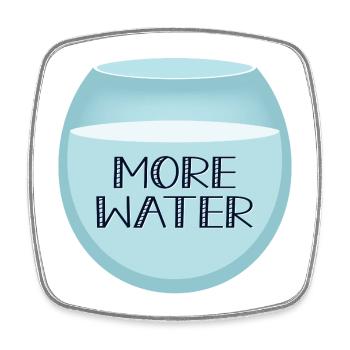 Mehr Wasser - Viereckiger Kühlschrankmagnet - Weiß - Vorne