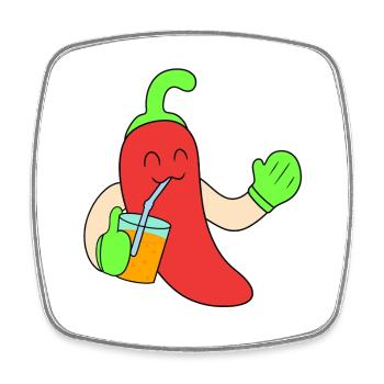 Chili drink juice - Square fridge magnet - white - Front