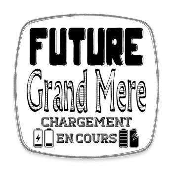 Future Grand Mère Chargement En Cours - Magnet carré - blanc - Devant