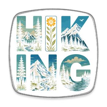Hiking - Outdoor Adventure - Square fridge magnet - white - Front