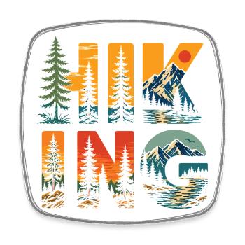 Hiking - Outdoor Adventure - Square fridge magnet - white - Front