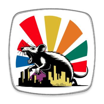 Déchaînement des rats maléfiques - Magnet carré - blanc - Devant