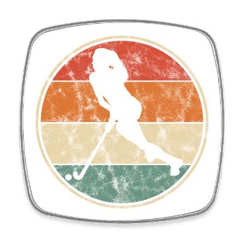 Hockey Feldhockey Hallenhockey Frauen Vintage - Viereckiger Kühlschrankmagnet - Weiß - Vorne