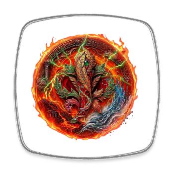 Sicilia n’do cori - As de trèfle de Fire Storm - Magnet carré - blanc - Devant