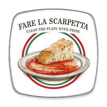 Fare La Scarpetta – Brot in Soße - Viereckiger Kühlschrankmagnet - Weiß - Vorne