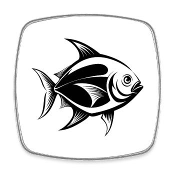 Goldener Pompano-Fisch - Viereckiger Kühlschrankmagnet - Weiß - Vorne