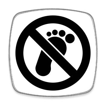 No trespassing. Barefoot walking prohibited - Square fridge magnet - white - Front