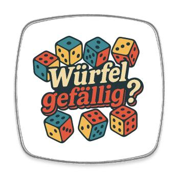 Würfelgefällig Retro Würfel-Design - Viereckiger Kühlschrankmagnet - Weiß - Vorne