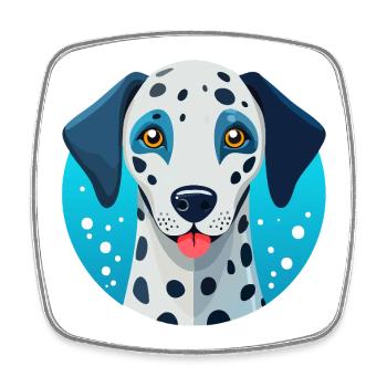 Dalmatians (Comic Portrait) - Square fridge magnet - white - Front