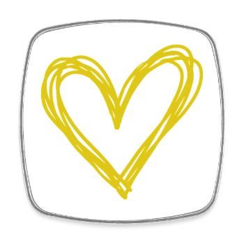 Heart - Square fridge magnet - white - Front