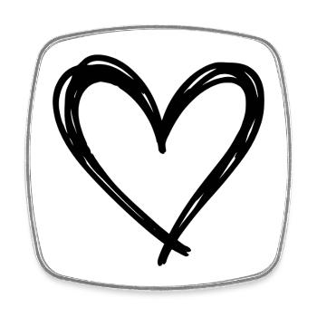 Heart - Square fridge magnet - white - Front