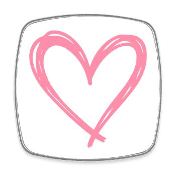 Heart - Square fridge magnet - white - Front