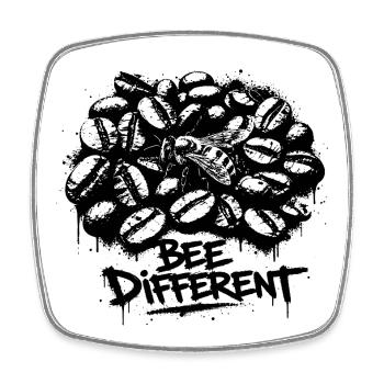 Be Different Kaffeebohnen Motiv - Viereckiger Kühlschrankmagnet - Weiß - Vorne