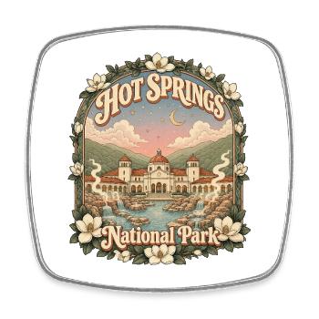 Hot Springs National Park, USA, Arkansas Hiking - Square fridge magnet - white - Front