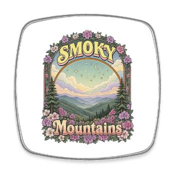 Smoky Mountains National Park, USA Tennessee - Square fridge magnet - white - Front
