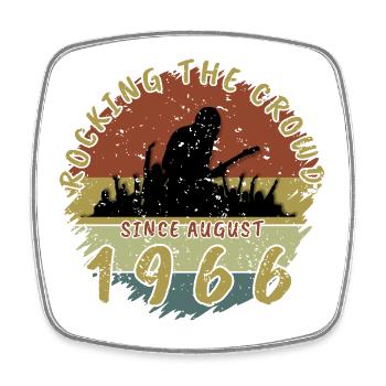 60th Birthday Rocking the crowd GIT 08/1966 - Square fridge magnet - white - Front