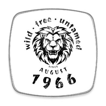 60. Geburtstag Wild, free & untamed since 08/1966 - Viereckiger Kühlschrankmagnet - Weiß - Vorne