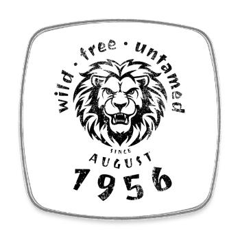 70. Geburtstag Wild, free & untamed since 08/1956 - Square fridge magnet - white - Front