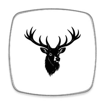 Deer Head Silhouette - Square fridge magnet - white - Front