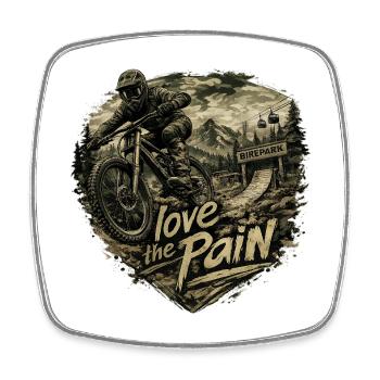Love the Pain MTB Wildnis - Viereckiger Kühlschrankmagnet - Weiß - Vorne