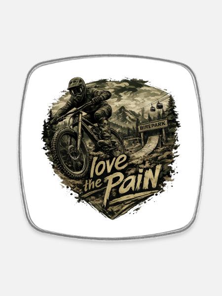 Love the Pain MTB Wilderness - Square fridge magnet - white