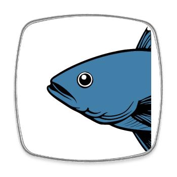 Cod Fish Fishing Hobby Gift Idea - Square fridge magnet - white - Front