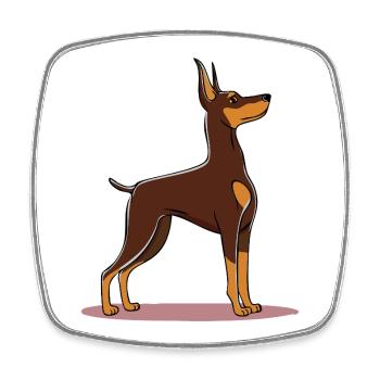Dobermann (Comic) - Viereckiger Kühlschrankmagnet - Weiß - Vorne