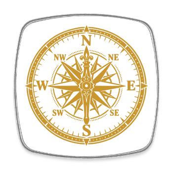 Compass - Aventure de voyage Compass Randonnée de la passion de voyage - Magnet carré - blanc - Devant